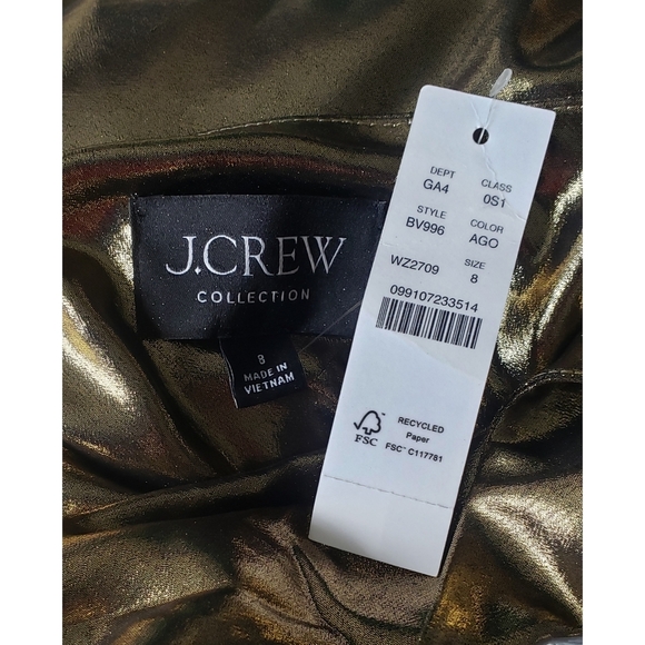 J.Crew Gwyneth slip dress in gold lamé - Picture 12 of 12
